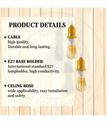 Pendant light 10 Pack Industrial White Metal/PVC Fitting with PVC Cable