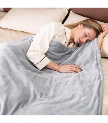 Neo Beige Electric Heated Throw Over Blanket Reversible