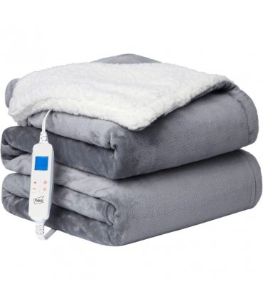 Neo Grey Electric Heated Throw Over Blanket � Reversible