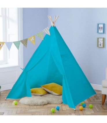 Indian Tent TeePee Canvas Blue 84.00 kg Kids Lounge Sleep Play Relax Fun