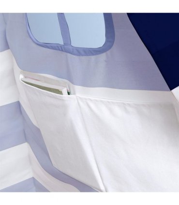 Neo Navy and White Stripe Canvas Kids Indian Tent TeePee