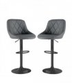Neo Set of Two Dark Grey Fabric Bar Stools