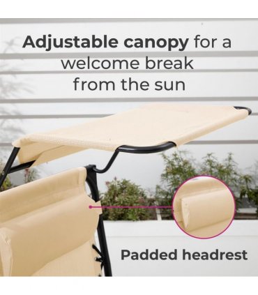 Neo Beige Folding Portable Zero Gravity Chairs and Table Set