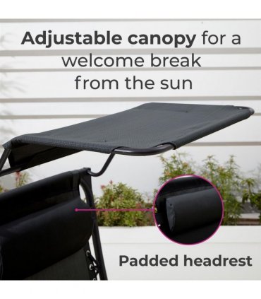 Neo Black Folding Zero Gravity Garden Chairs and Table Set