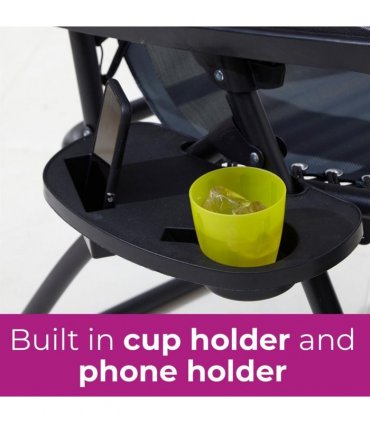 Neo Black Folding Zero Gravity Garden Chairs and Table Set
