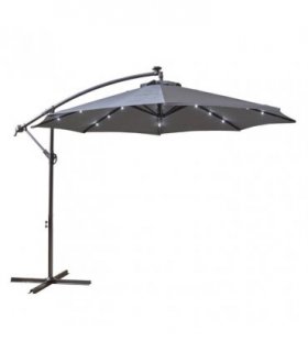Neo 3M Grey Outdoor Freestanding Parasol with Led Lights