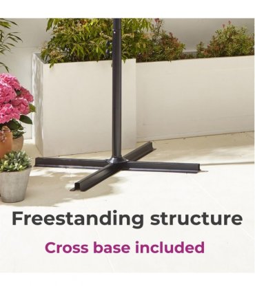 Neo 3M Grey Outdoor Freestanding Parasol with Led Lights