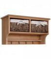 HOMCOM Entryway Coat Rack Wall Mounted Shelf Hooks 2 Baskets Brown
