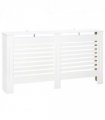 HOMCOM Modern Radiator Cover Cabinet Slatted Design MDF White Medium