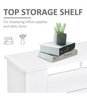 HOMCOM Modern Radiator Cover Cabinet Slatted Design MDF White Medium