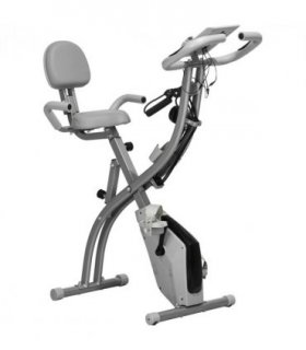 HOMCOM 2-In-1 Upright Exercise Bike 8-Level Adjustable with Pulse Sensor Grey
