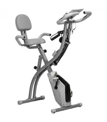 HOMCOM 2-In-1 Upright Exercise Bike 8-Level Adjustable with Pulse Sensor Grey