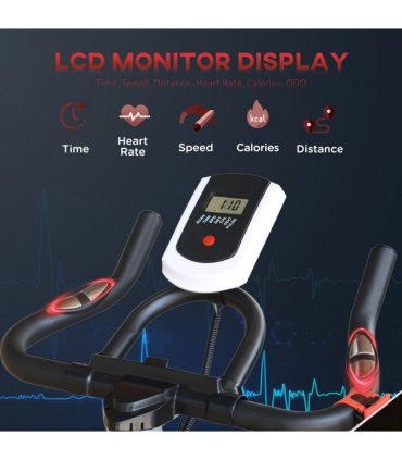 HOMCOM 8kg Flywheel Exercise Racing Bicycle Cardio Adjustable Resistance LCD