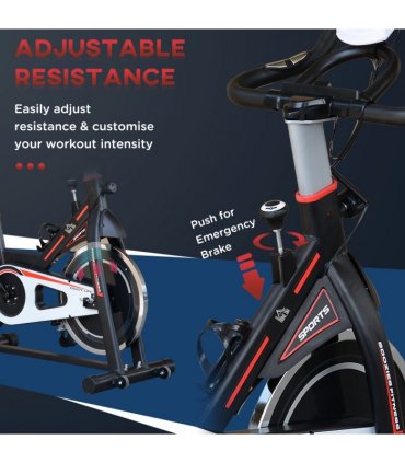 HOMCOM 8kg Flywheel Exercise Racing Bicycle Cardio Adjustable Resistance LCD