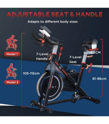 HOMCOM 8kg Flywheel Exercise Racing Bicycle Cardio Adjustable Resistance LCD