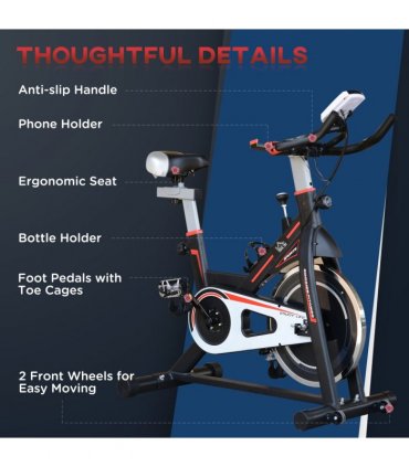 HOMCOM 8kg Flywheel Exercise Racing Bicycle Cardio Adjustable Resistance LCD