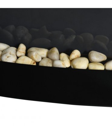 HOMCOM Electric Fireplace Wall Mounted Led Flame Curved Back Side Lights Heater