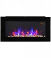 HOMCOM 1000W/2000W LED Electric Fireplace Automatic Function Remote Timer Safe