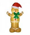 HOMCOM 6ft Christmas Inflatable Gingerbread Man & Santa Hat w/ LED Lights