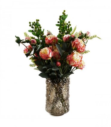 Pack of 6 x 70cm Artificial Green Berry Spray