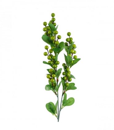Pack of 6 x 70cm Artificial Green Berry Spray