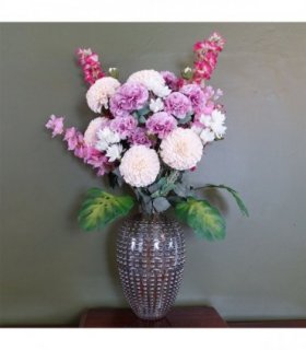 75cm Dahlia Artificial Flowers Tropical Blossom Bubble Vase