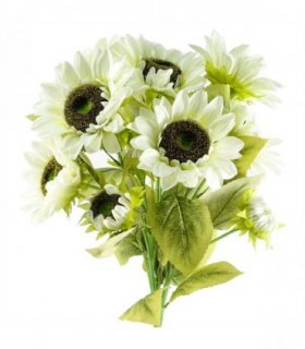 Artificial Sunflower White 88cm Pack of 6 x 88cm - 18 heads - Home Decor