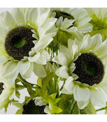 Artificial Sunflower White 88cm Pack of 6 x 88cm - 18 heads - Home Decor