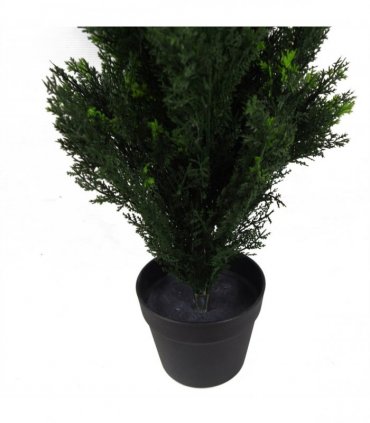 Metal Green 90cm 90cm Artificial Cedar Cypress Topiary UV Resistant