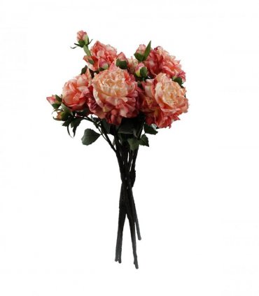 6 x 60cm Peony Artificial Flower Pink - 6 flowers 18 buds