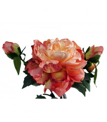 6 x 60cm Peony Artificial Flower Pink - 6 flowers 18 buds