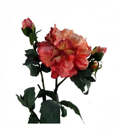 6 x 60cm Peony Artificial Flower Pink - 6 flowers 18 buds