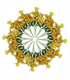 12 x 60cm Artificial Lily Stem - Yellow - 144 Flowers