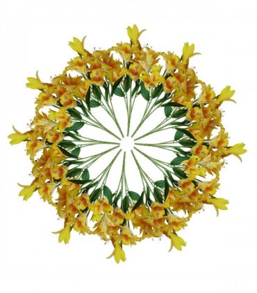 12 x 60cm Artificial Lily Stem - Yellow - 144 Flowers