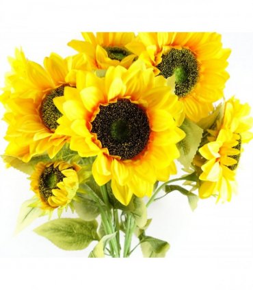 Pack of 6 x 88cm Yellow Artificial Sunflower - 18 heads