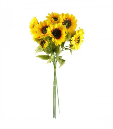 Pack of 6 x 88cm Yellow Artificial Sunflower - 18 heads