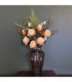65cm Yellow Rose Display Geometric Glass Vase