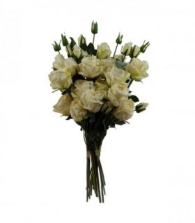 6 x 60cm Cream Rose Artificial Flower Sprays - 24 Flowers 18 Buds