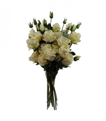 6 x 60cm Cream Rose Artificial Flower Sprays - 24 Flowers 18 Buds