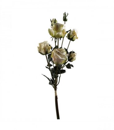 6 x 60cm Cream Rose Artificial Flower Sprays - 24 Flowers 18 Buds
