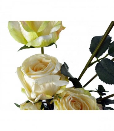 6 x 60cm Cream Rose Artificial Flower Sprays - 24 Flowers 18 Buds