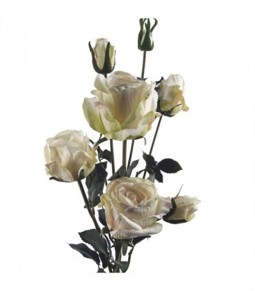 6 x 60cm Cream Rose Artificial Flower Sprays - 24 Flowers 18 Buds