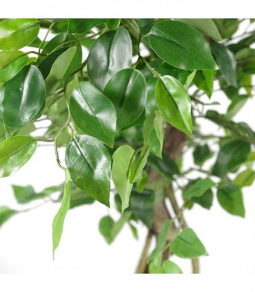 Artificial Japanese Fruticosa Style Ficus Tree 120cm Copper Green Twisted Trunk