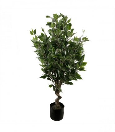 110cm Leaf Realistic Artificial Ficus Tree / Plant  Gold Curve Planter