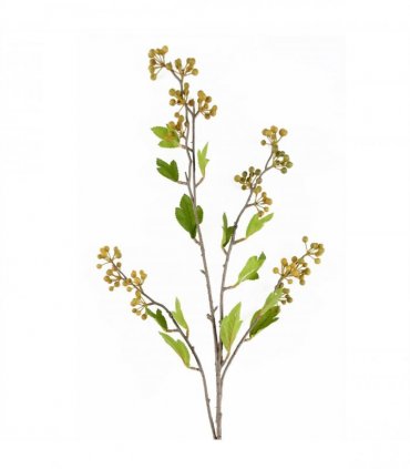 Pack of 6 x 90cm Artificial Yellow Berry Stem