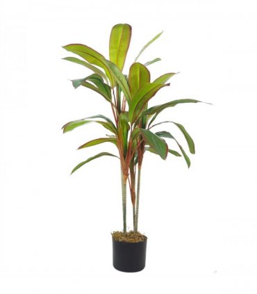 100cm Artificial Realistic Dracaena Tropical Plant with Gold Metal Planter