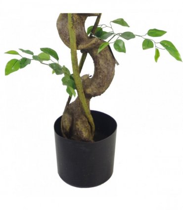 Artificial Japanese Ficus Tree 120cm Twisted Trunk Green Leaf Design 2kg Weight