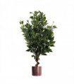 110cm Artificial Evergreen Twist Ficus Tree Copper Planter