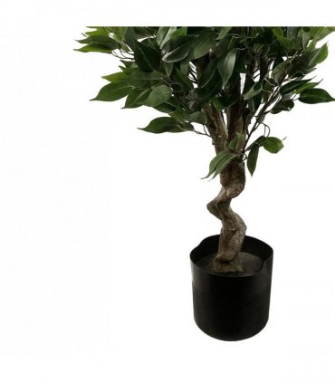 110cm Artificial Evergreen Twist Ficus Tree Copper Planter