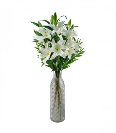 50cm Smoke Grey Diamond Tall Glass Vase